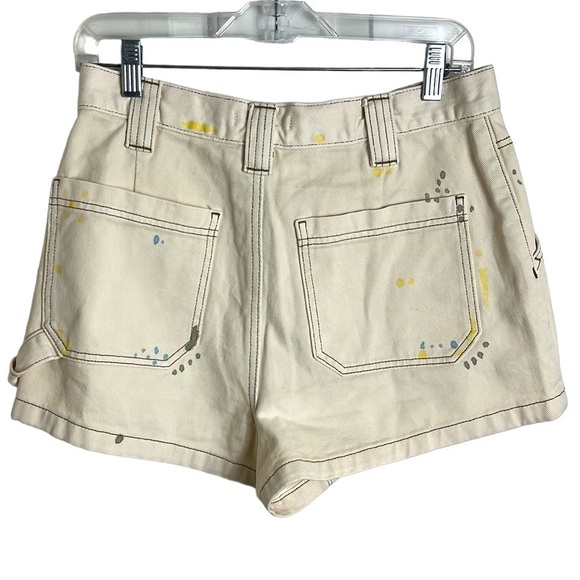 NWT Pacsun Paint Splatter Cream Shorts Size 29 Y2K - Picture 2 of 13